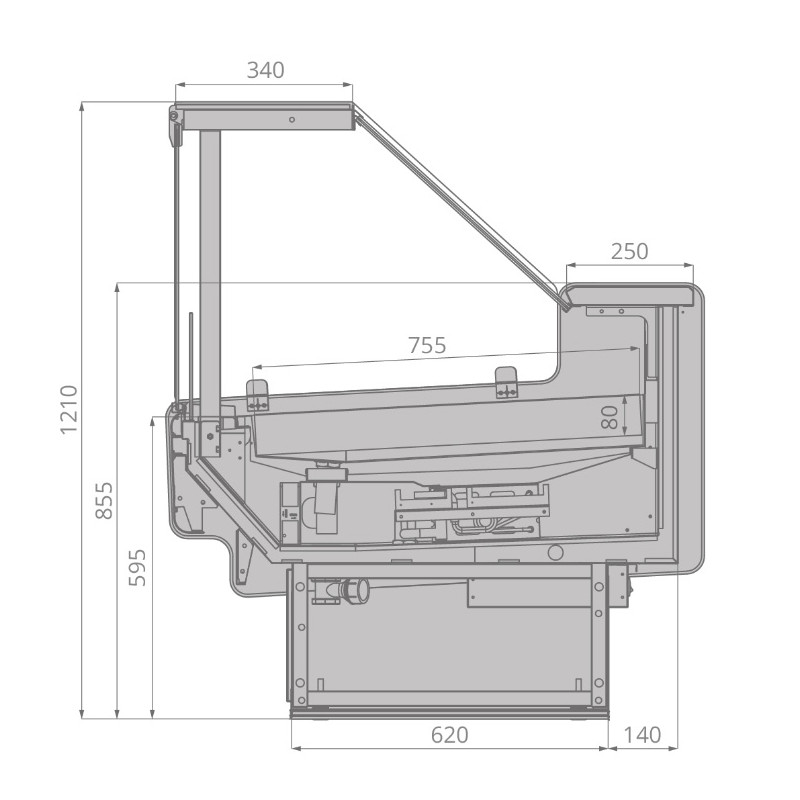 картинка Витрина холодильная Brandford AURORA Slim SQ 250 рыба на льду